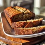 Slices of moist banana bread with walnuts, showing texture and crumb.