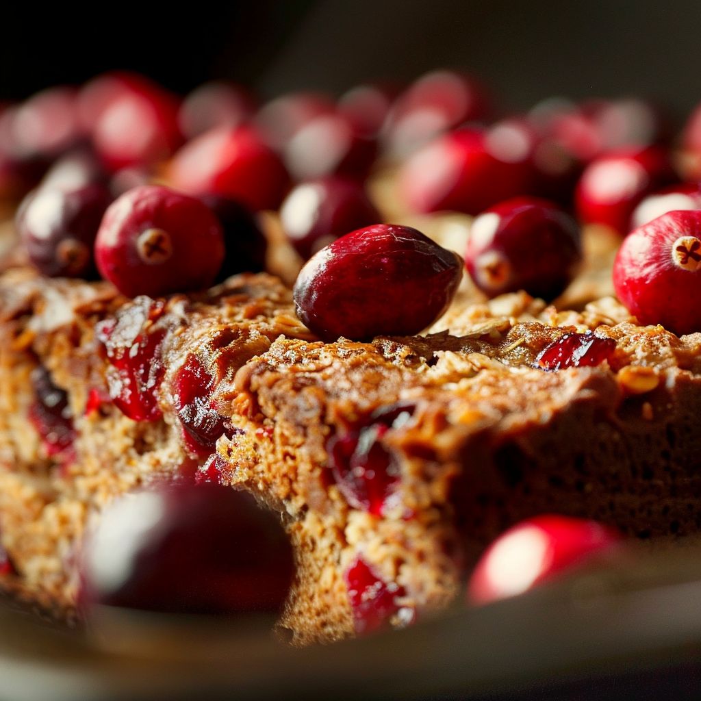 A beautifully arranged plate of fresh cranberry dishes with vibrant colors.