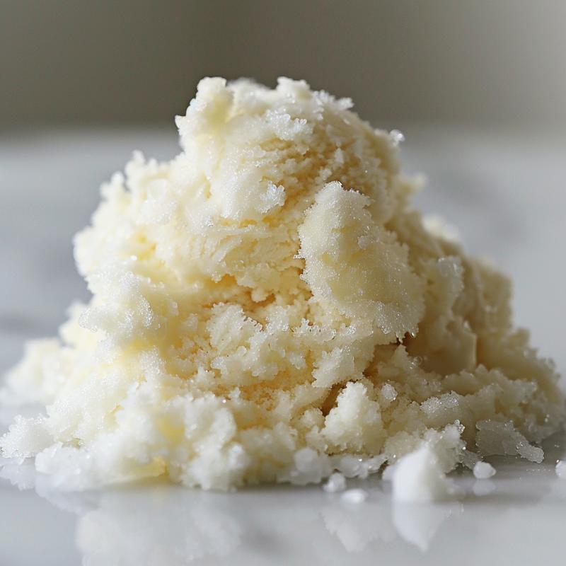 Close-up of snow ice cream showing its texture.