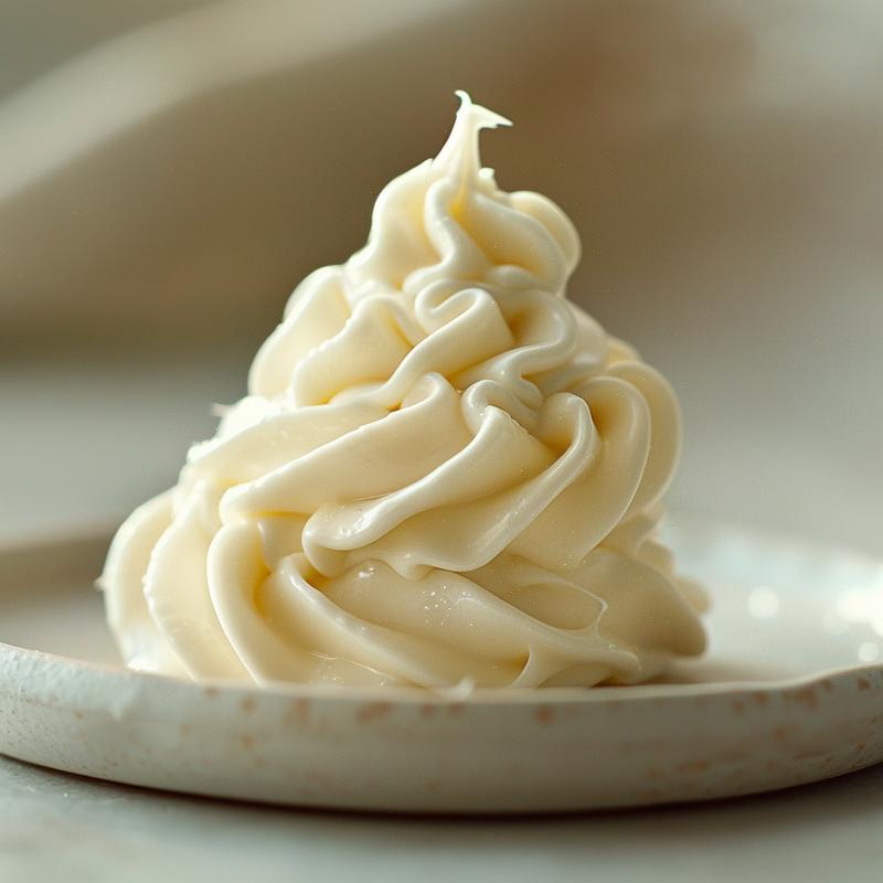Close-up of glossy royal icing samples on a grey plate.