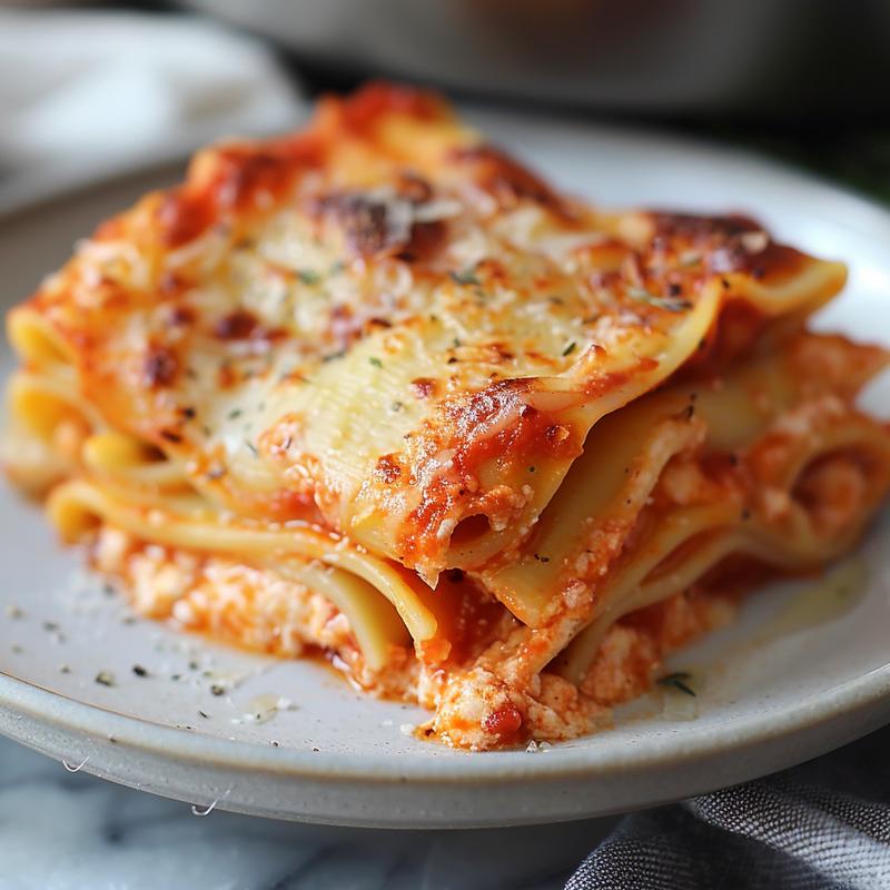 Close-up of manicotti pasta filled with cheese and herbs on a light grey plate.