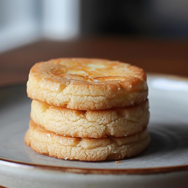 Stack of three egg-shaped cookies on a grey plate.